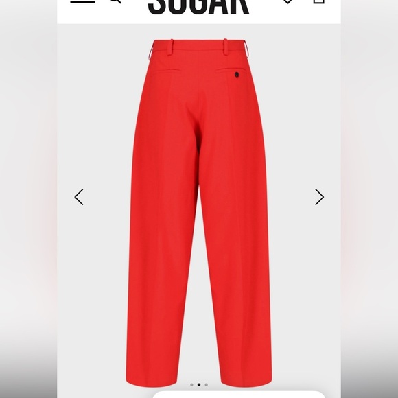 Marni x Uniqlo Red Corduroy High Rise Tapered Leg Pants XXS - Picture 2 of 8